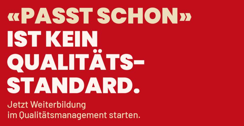 Bild mit Text: "Passt schon" ist kein Qualit&auml;tsstandard