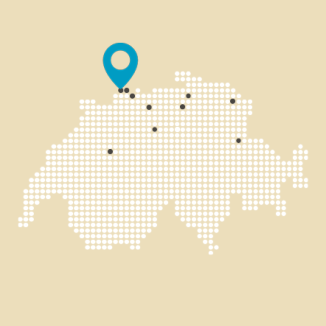 Map der Schweiz mit Pin am Standort Basel Eulerhof