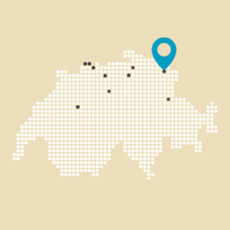 Map der Schweiz mit Pin am Standort St. Gallen